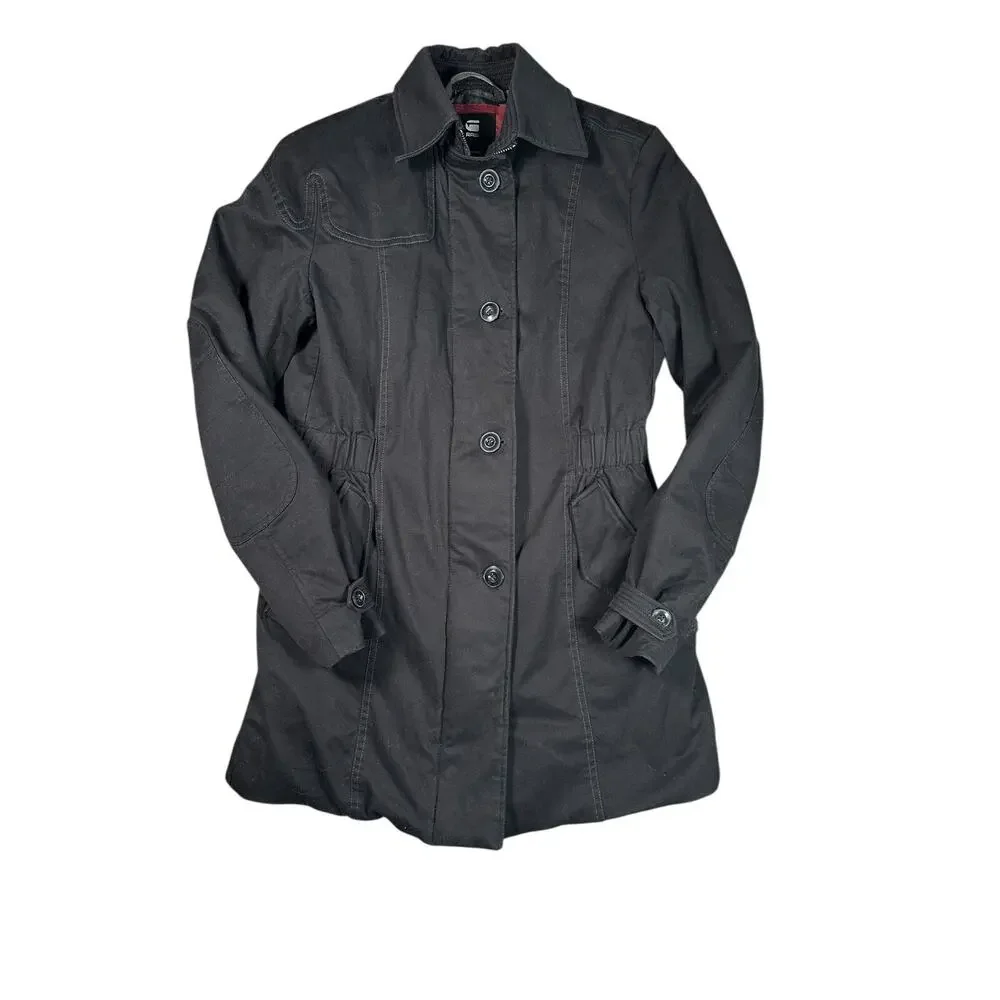 G-Star Raw Minor Hunting Slim Trench Coat S Black Water Repellent Utility Tech